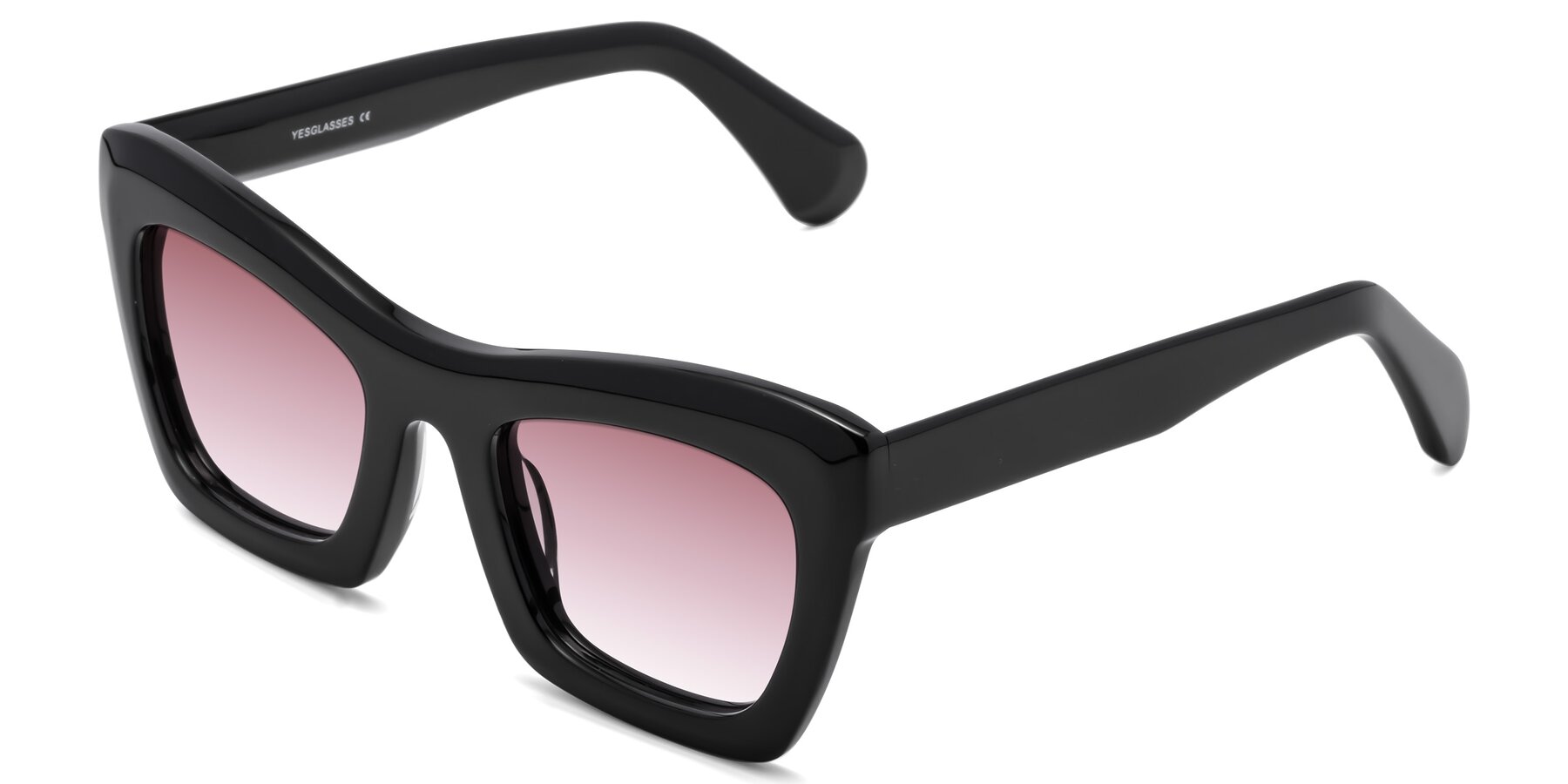 Angle of Randi in Black with Garnet Gradient Lenses