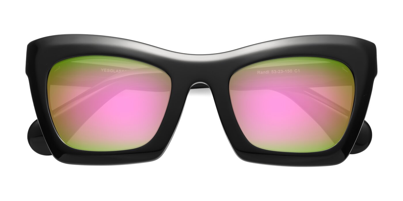 Randi - Black Flash Mirrored Sunglasses