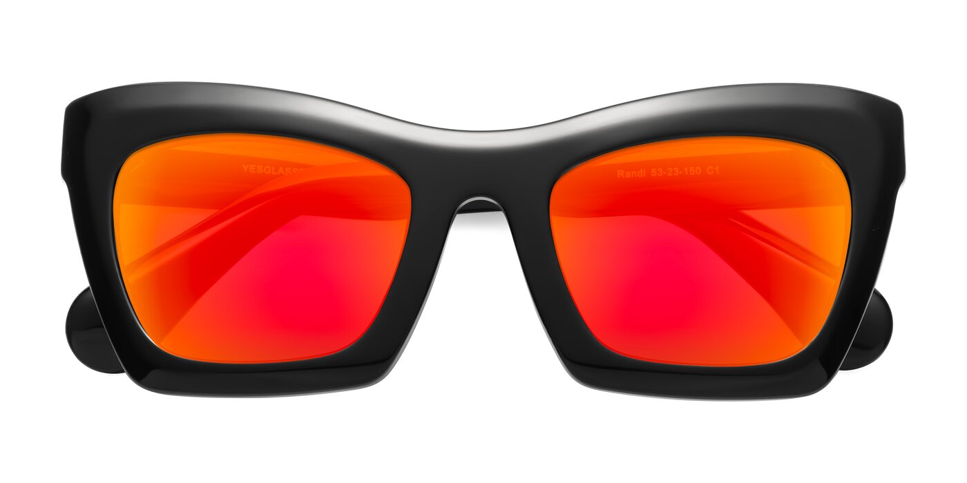 Randi - Black Flash Mirrored Sunglasses