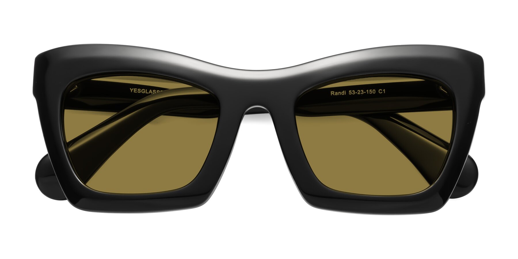 Folded Front of Randi in Black with Brown Polarized Lenses