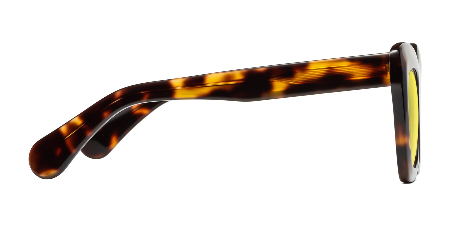 Side of Randi in Tortoise with Medium Yellow Tinted Lenses