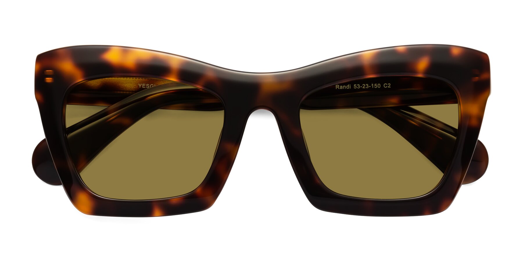Folded Front of Randi in Tortoise with Brown Polarized Lenses