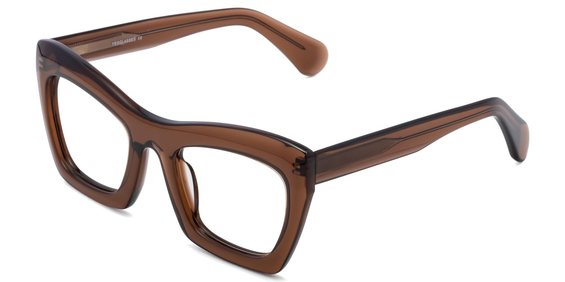 Angle of Randi in Brown with Clear Eyeglass Lenses