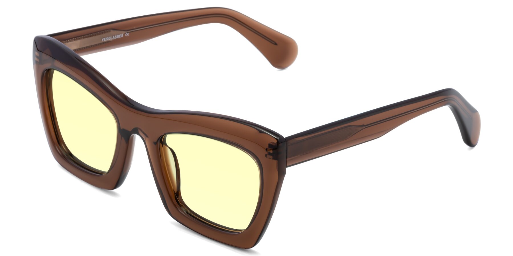 Angle of Randi in Brown with Light Yellow Tinted Lenses