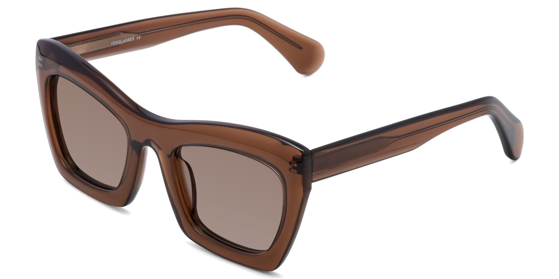 Angle of Randi in Brown with Medium Brown Tinted Lenses