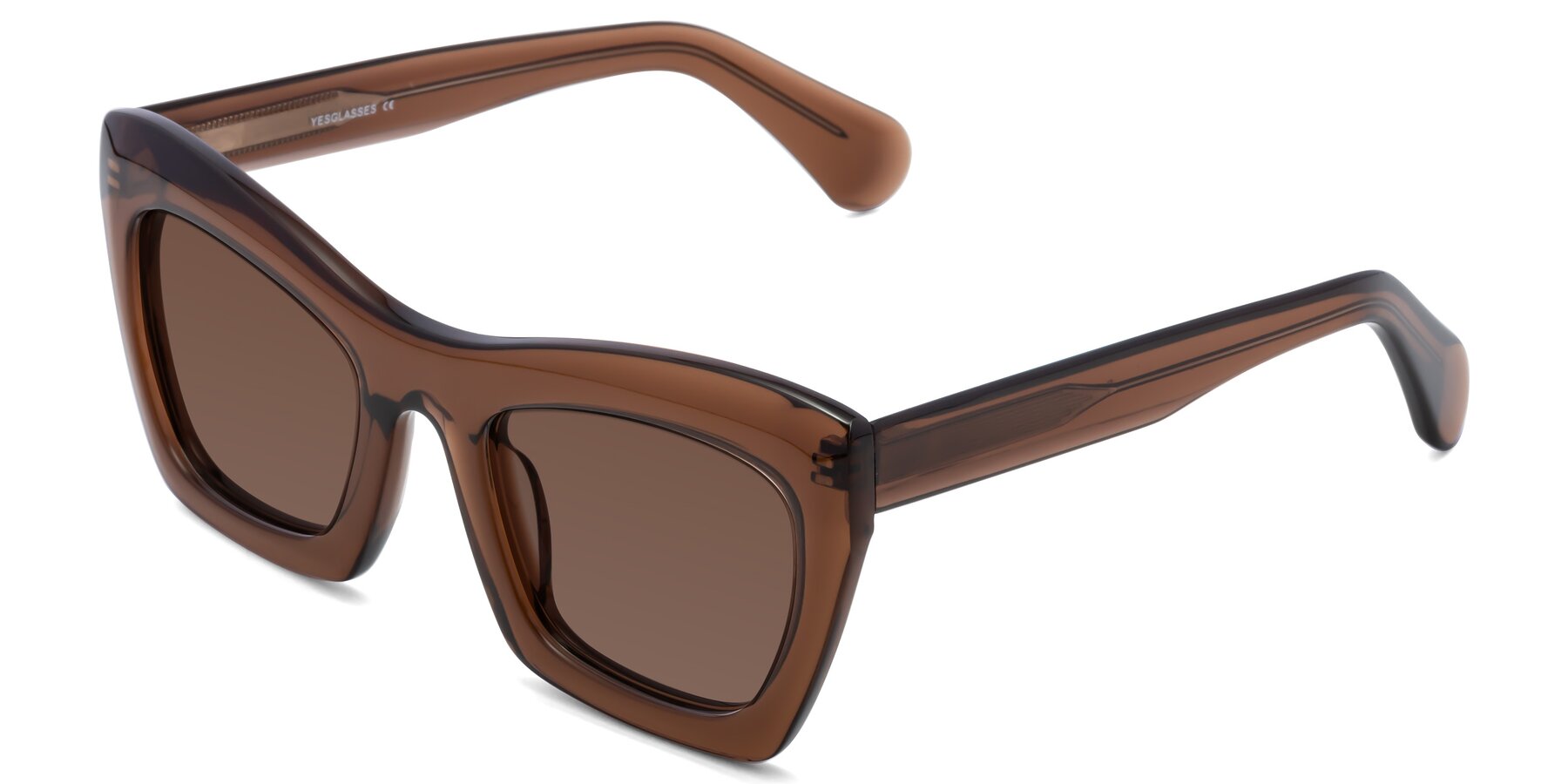 Angle of Randi in Brown with Brown Tinted Lenses