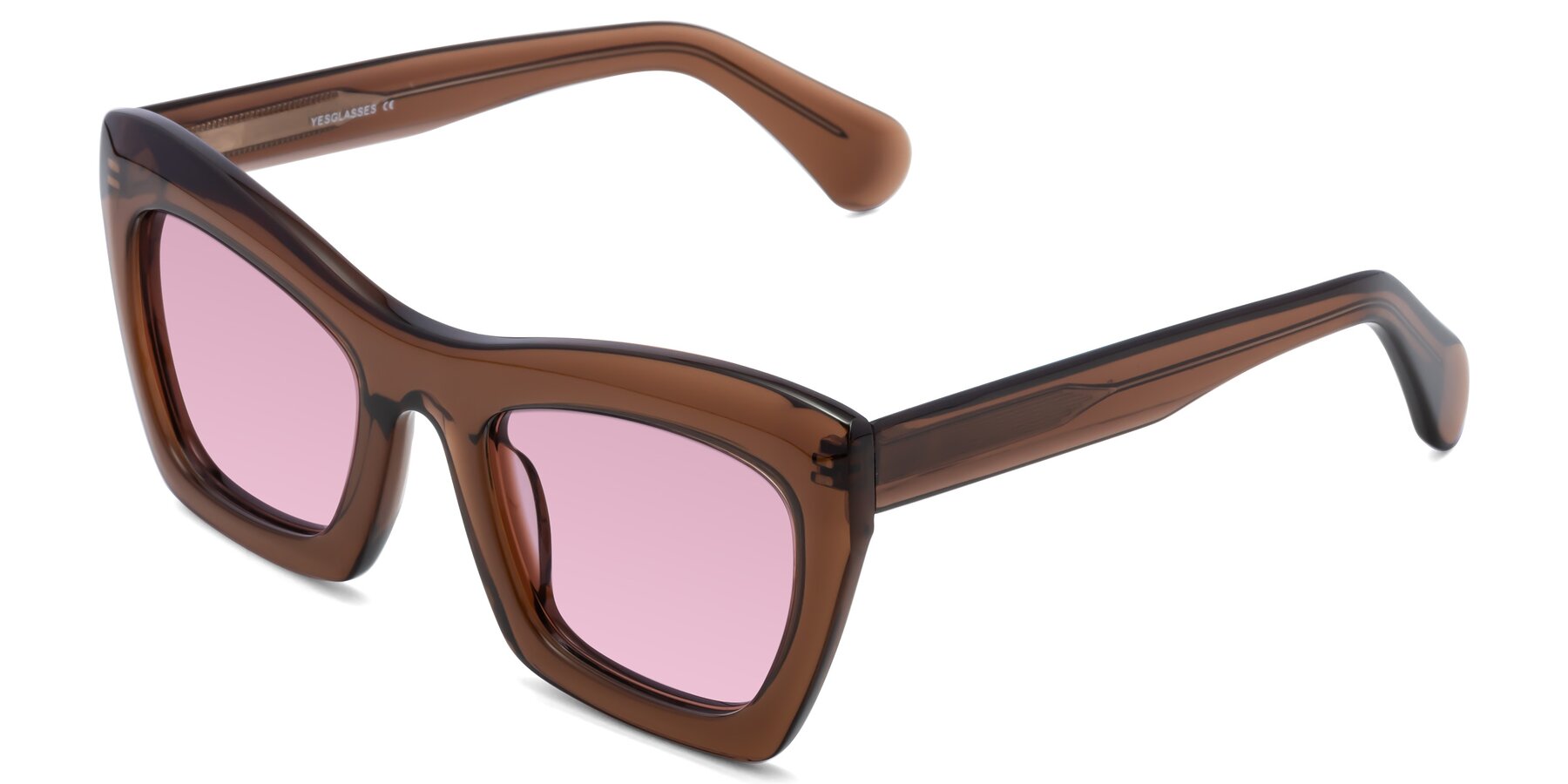 Angle of Randi in Brown with Light Wine Tinted Lenses