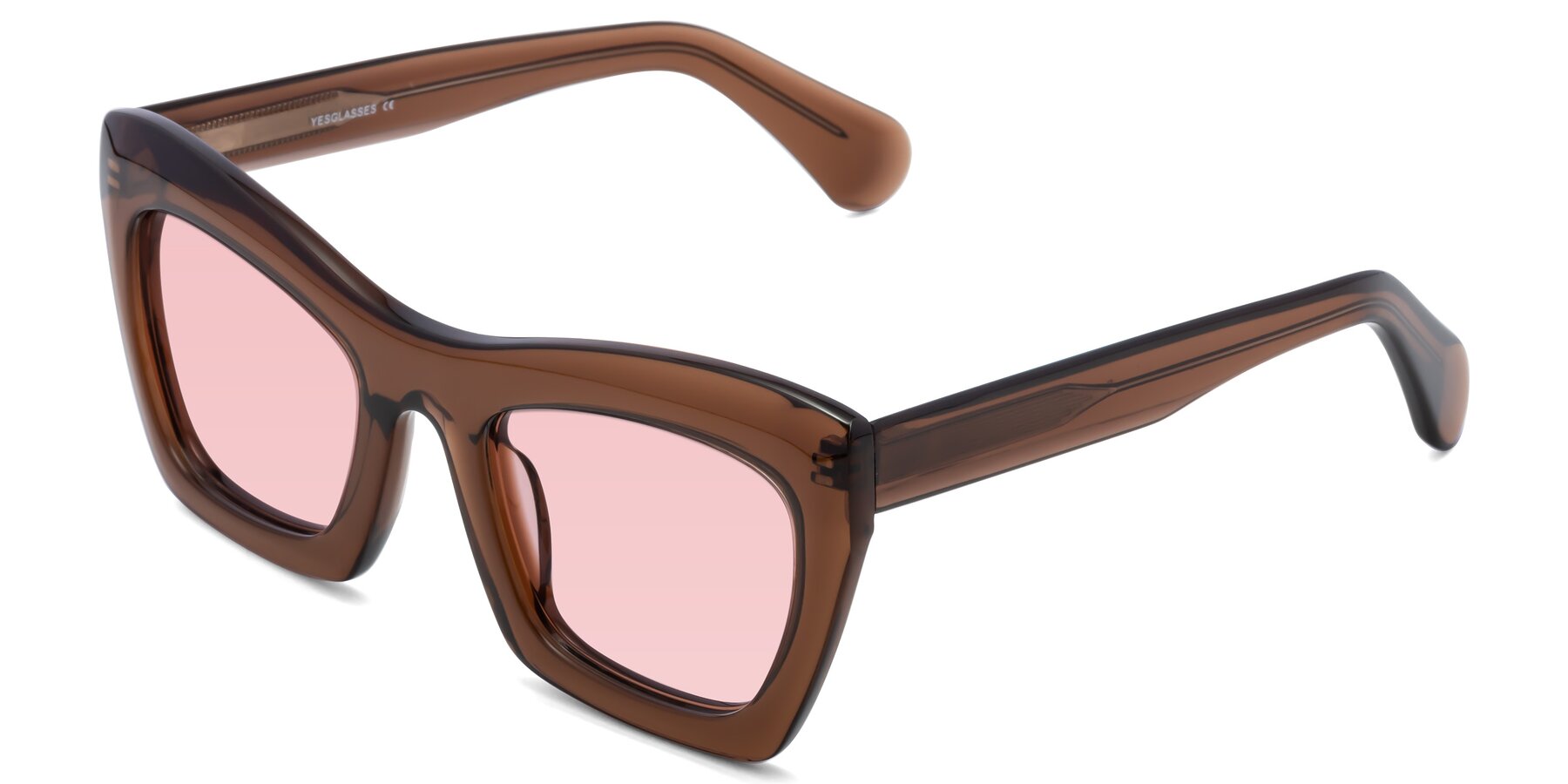 Angle of Randi in Brown with Light Garnet Tinted Lenses