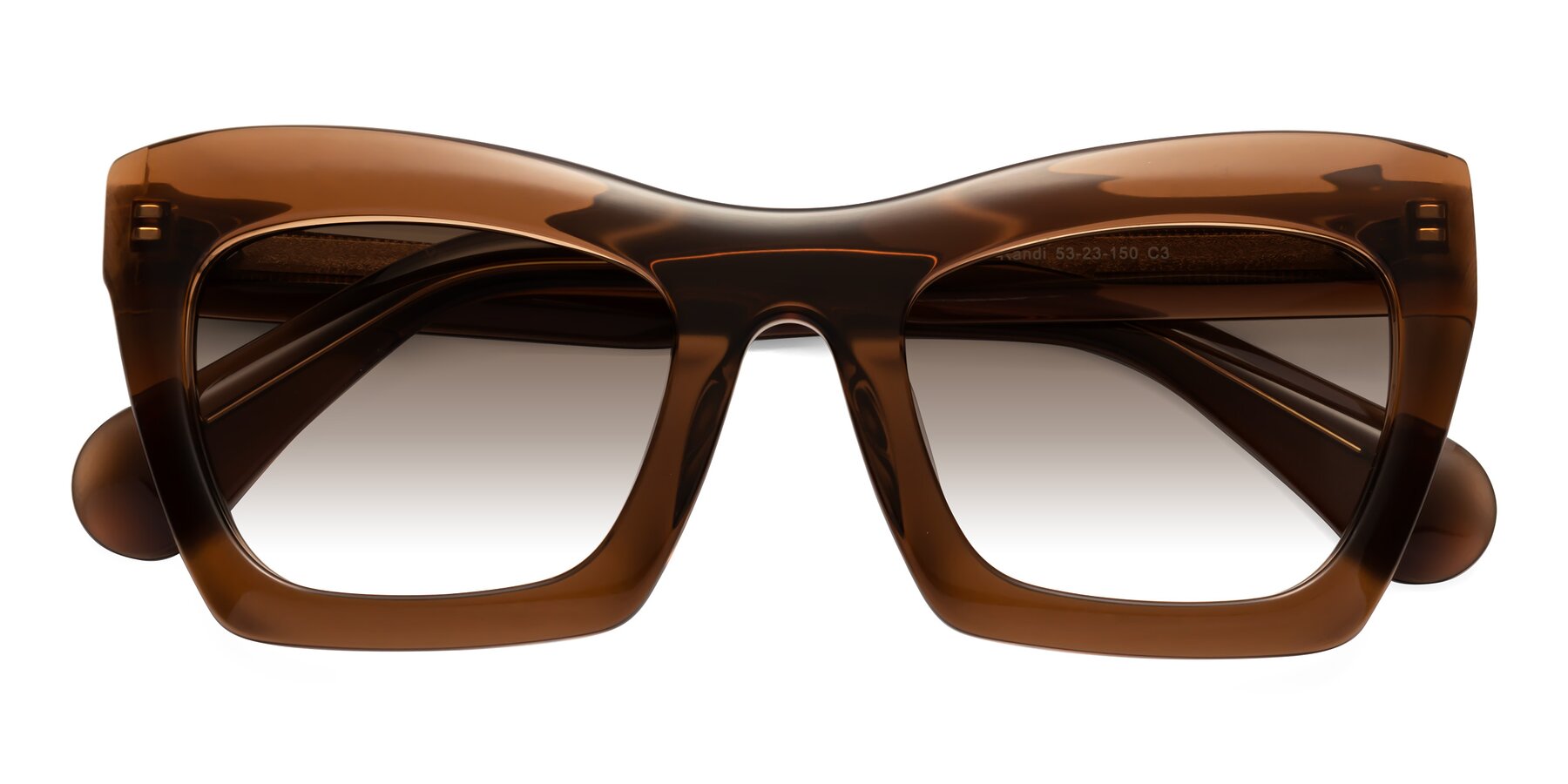 Folded Front of Randi in Brown with Brown Gradient Lenses