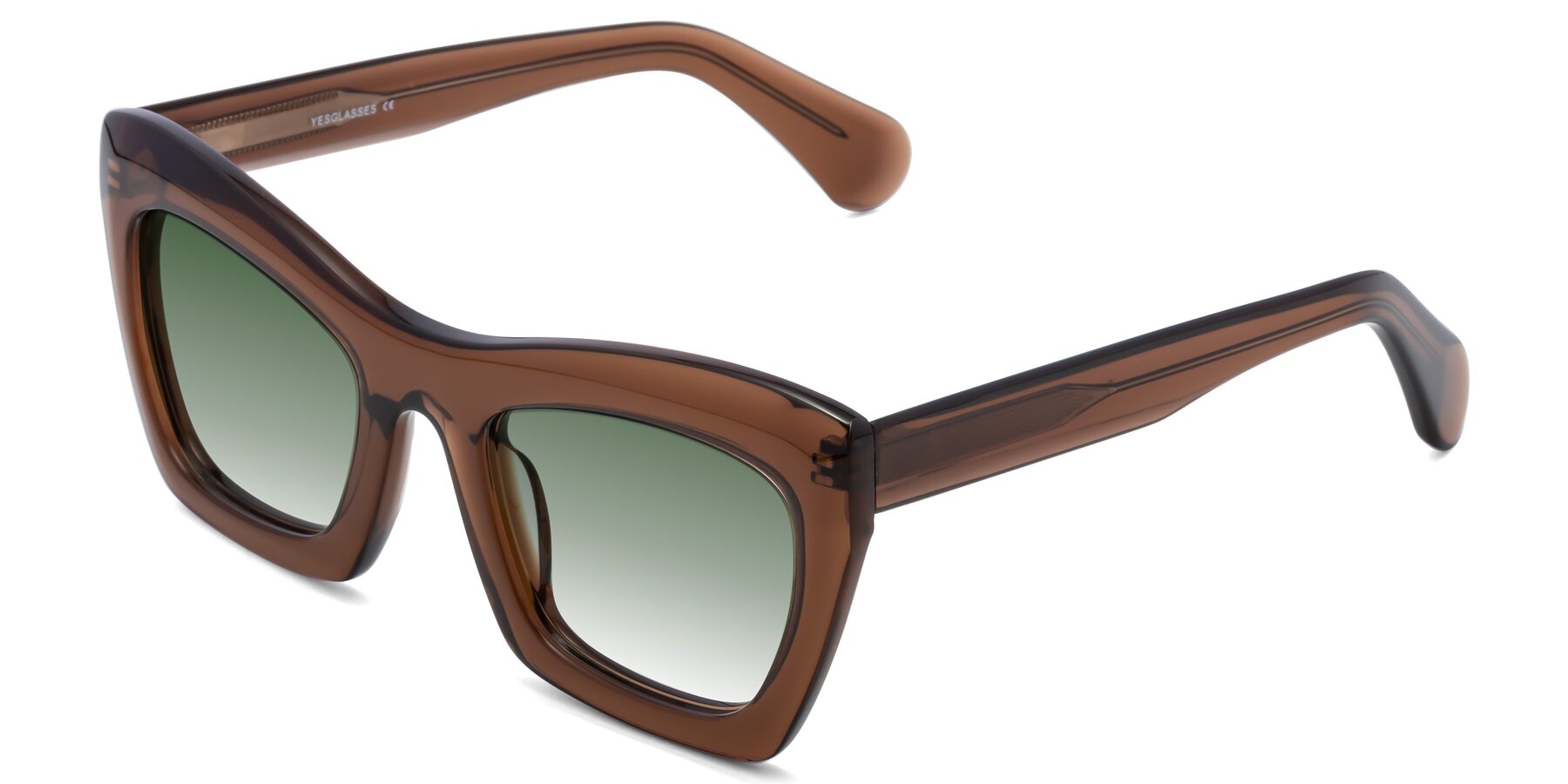 Angle of Randi in Brown with Green Gradient Lenses
