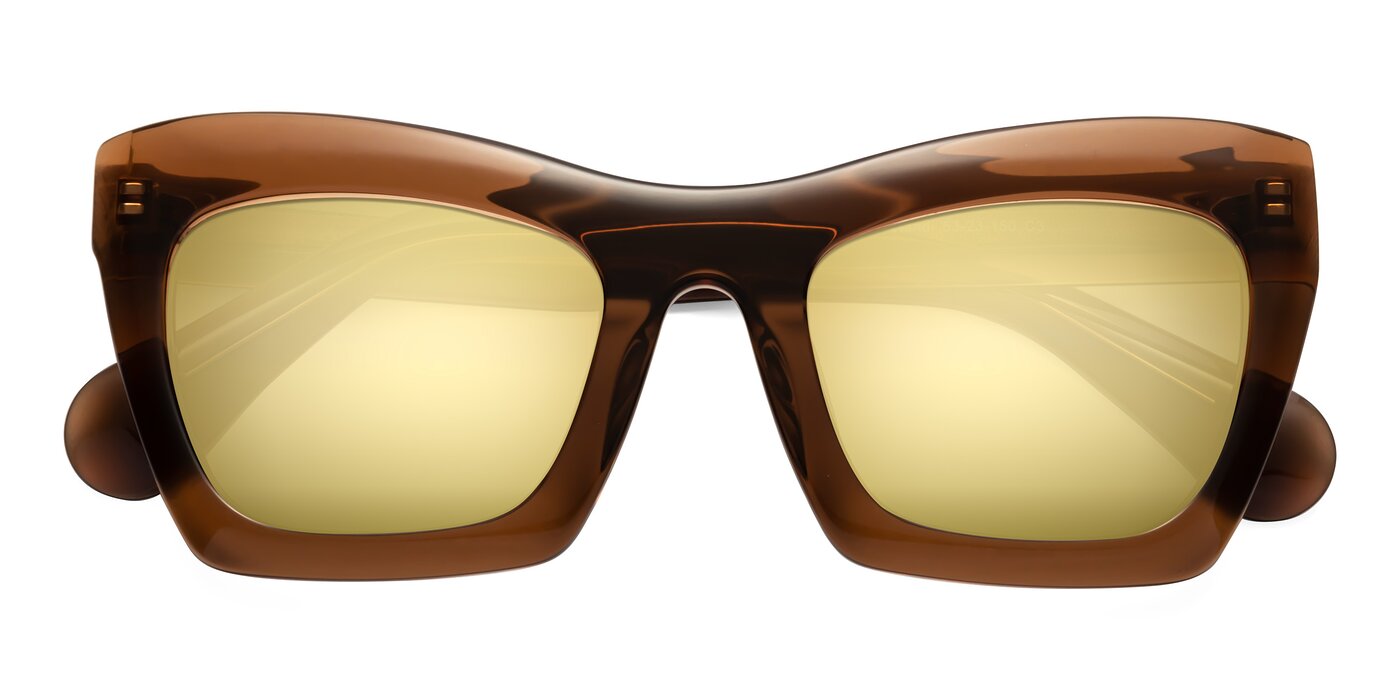 Randi - Brown Flash Mirrored Sunglasses