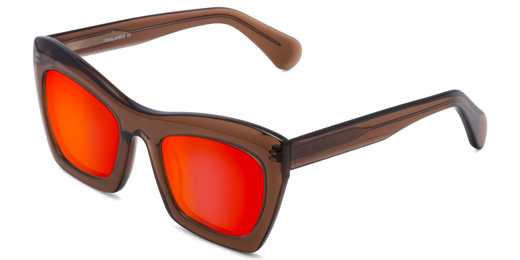 Angle of Randi in Brown with Red Gold Mirrored Lenses