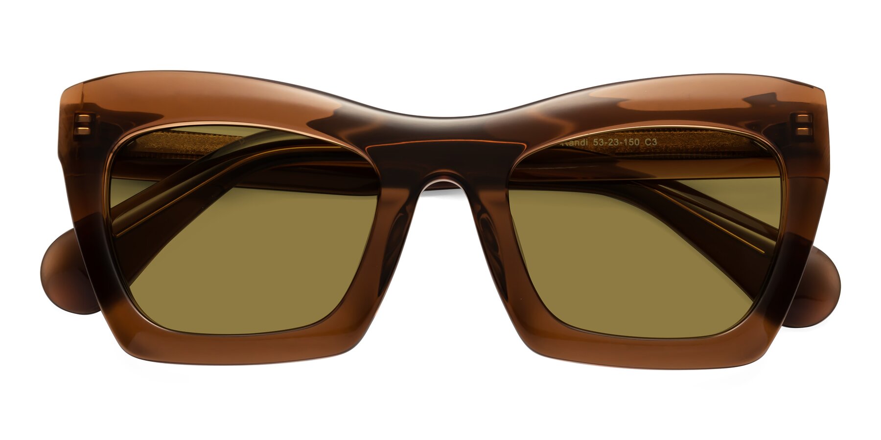 Folded Front of Randi in Brown with Brown Polarized Lenses