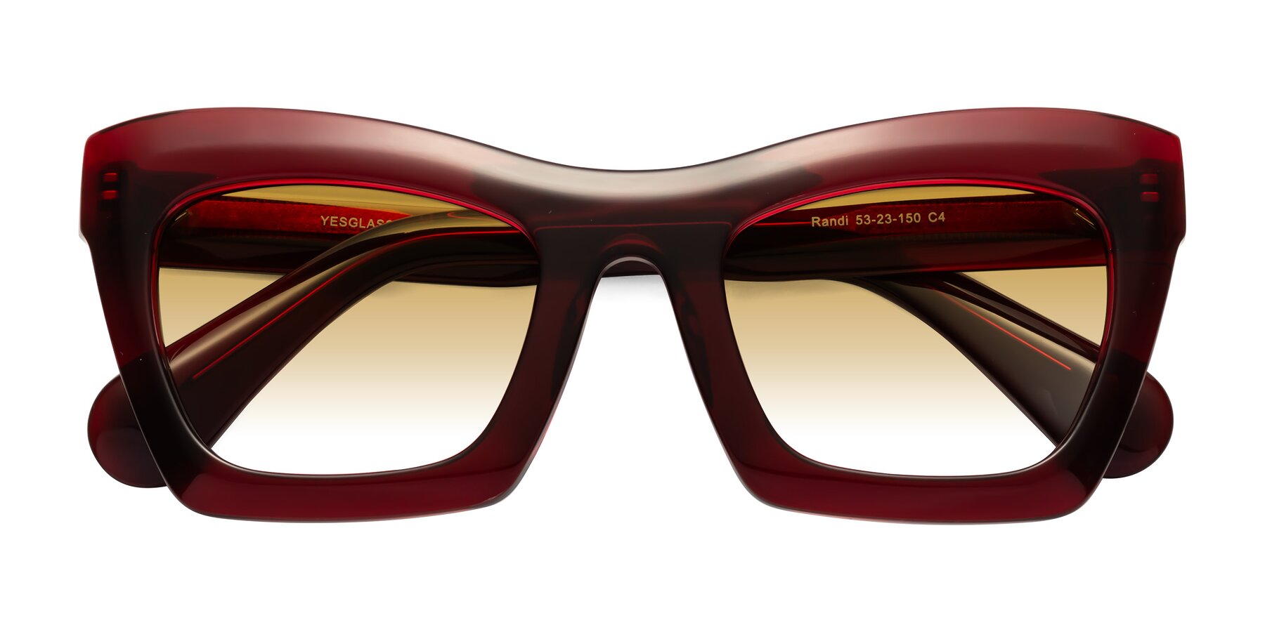 Folded Front of Randi in Wine with Champagne Gradient Lenses