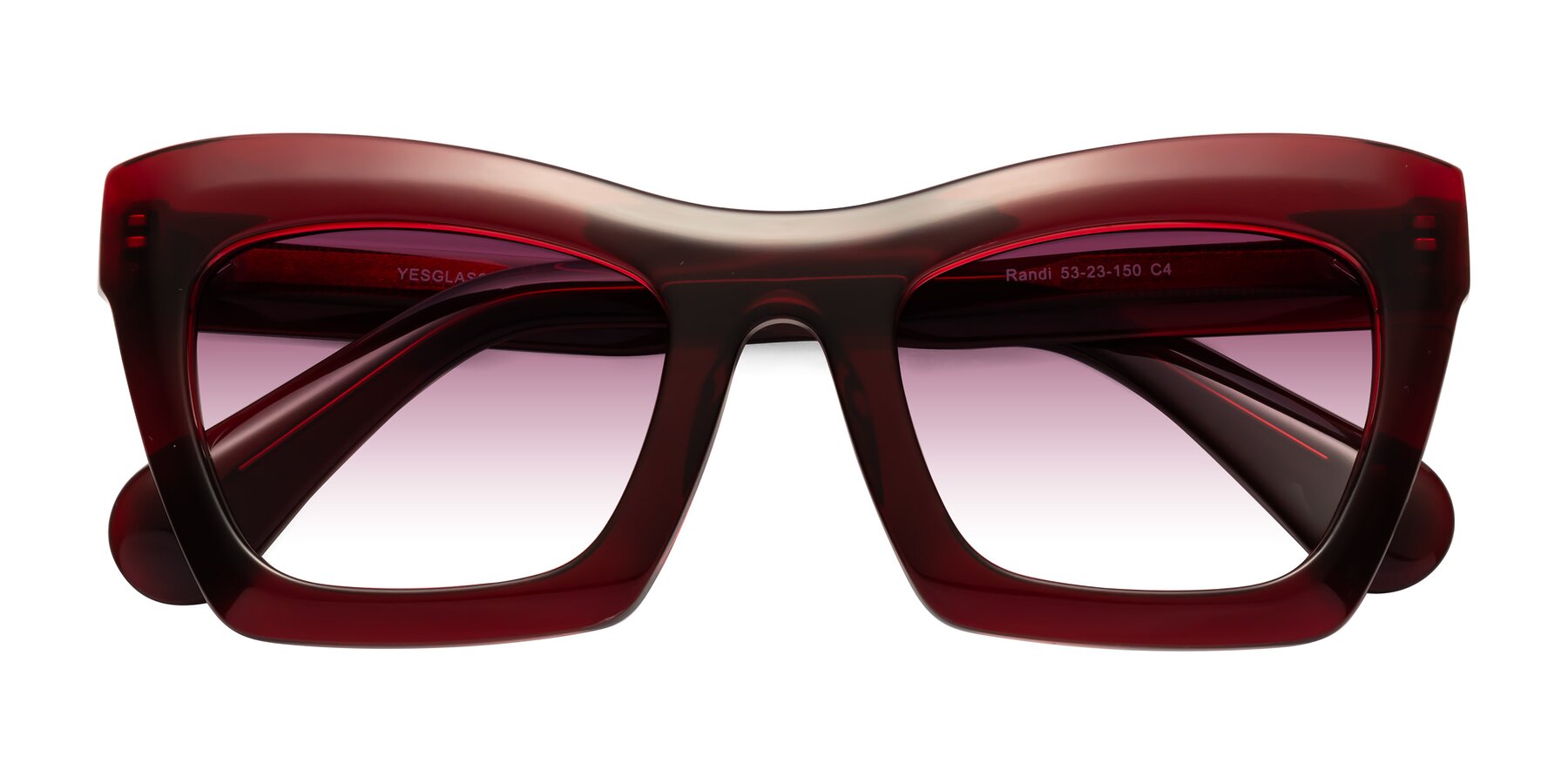 Folded Front of Randi in Wine with Wine Gradient Lenses