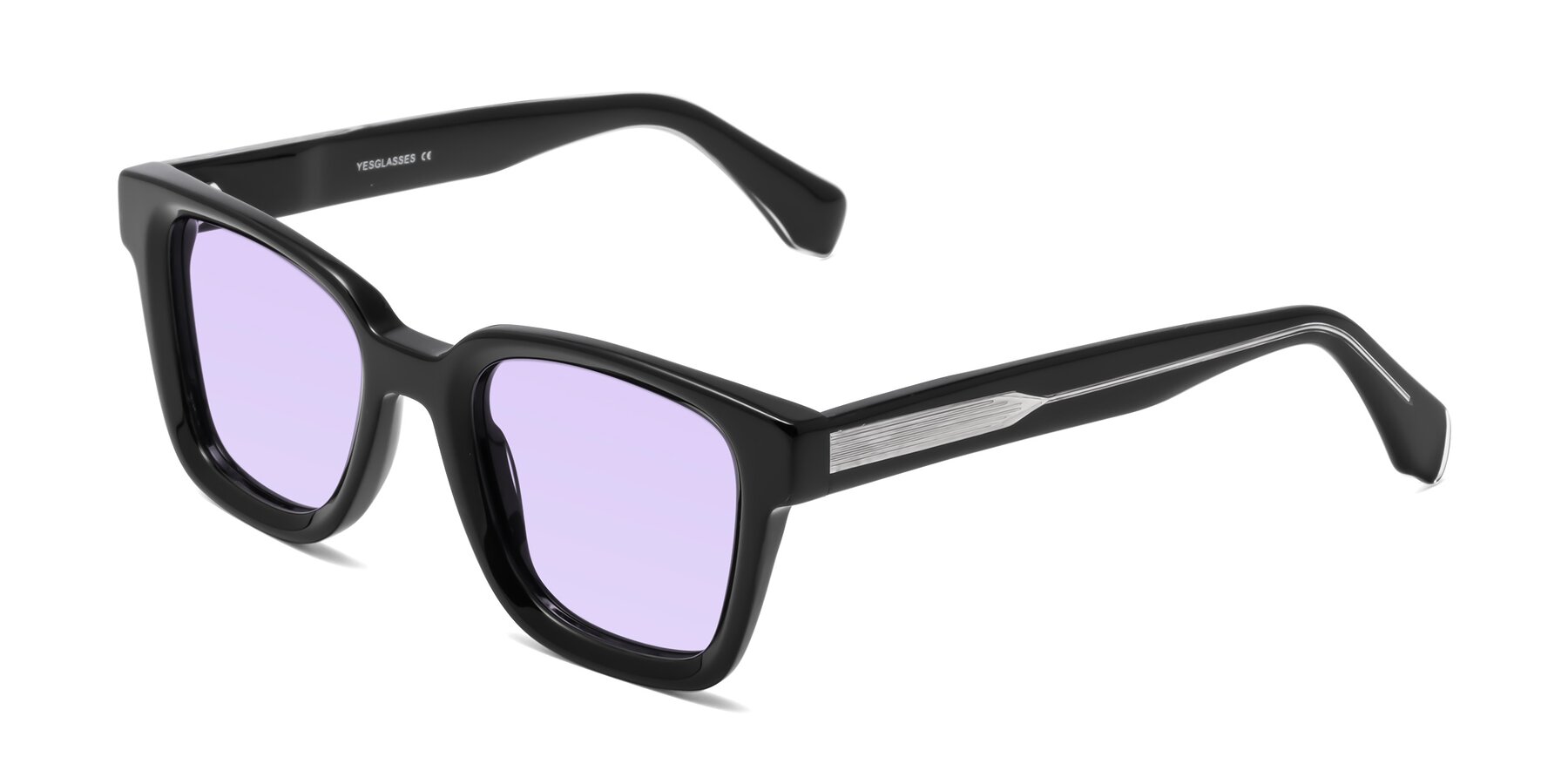Angle of Napa in Black with Light Purple Tinted Lenses