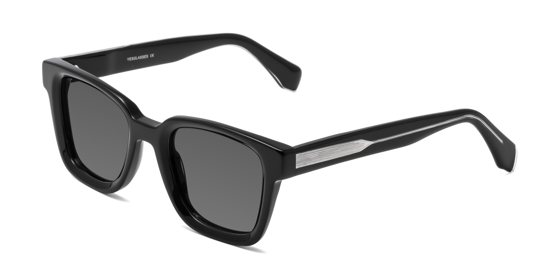 Angle of Napa in Black with Medium Gray Tinted Lenses