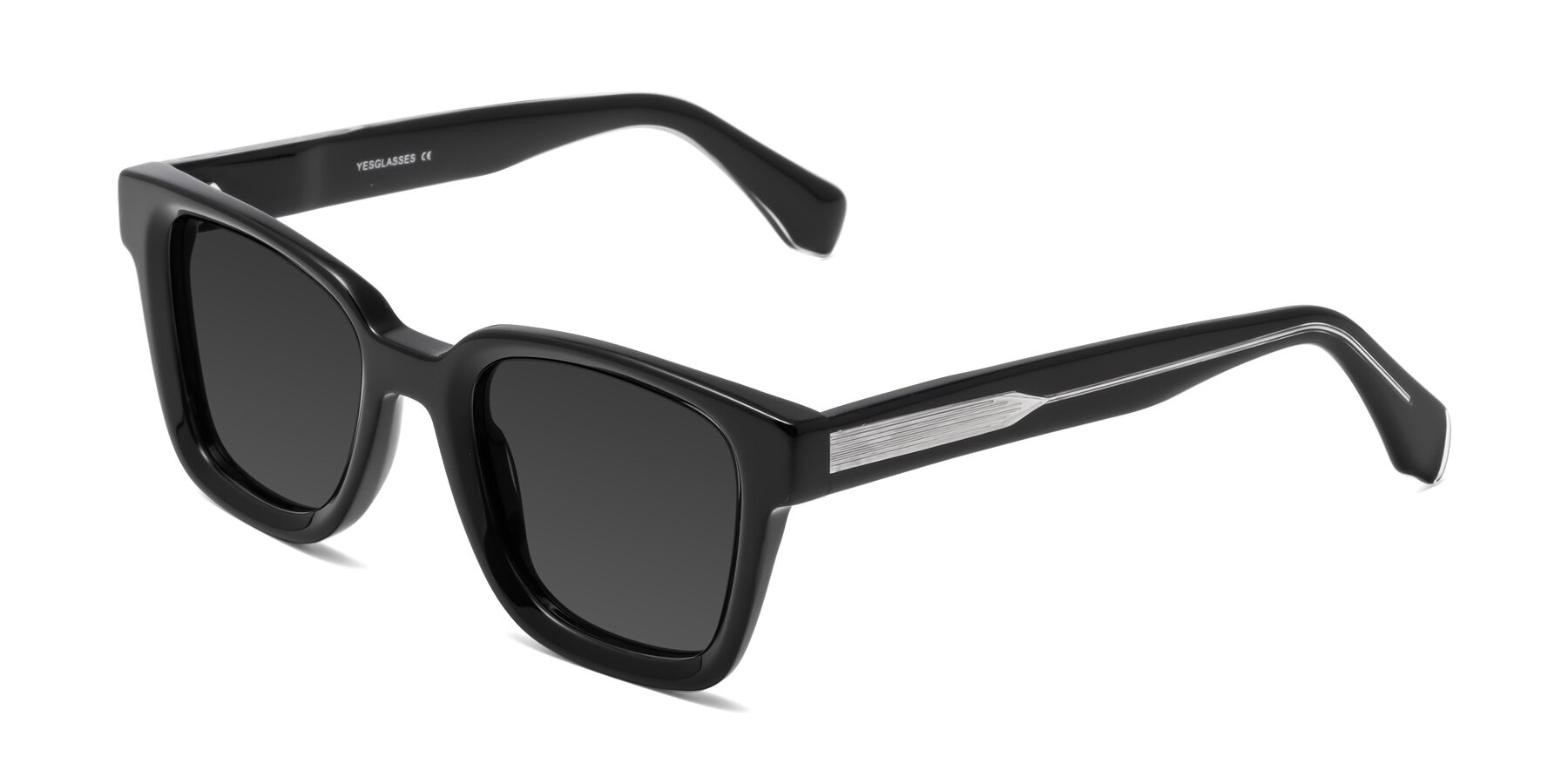 Angle of Napa in Black with Gray Tinted Lenses