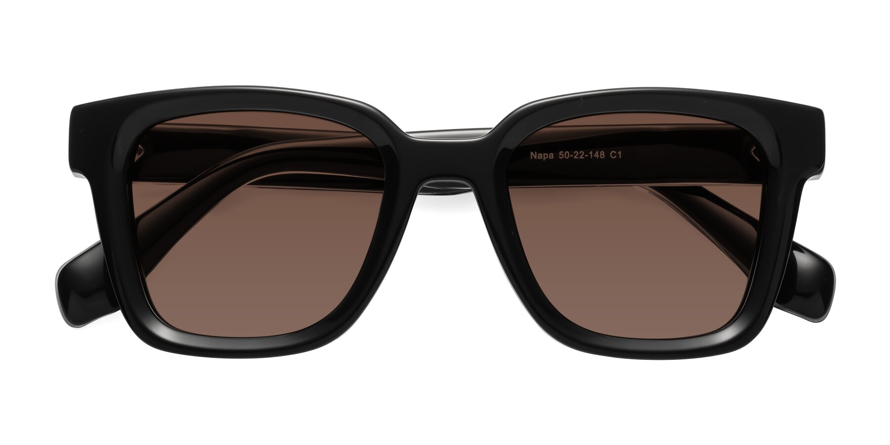 Folded Front of Napa in Black with Brown Tinted Lenses