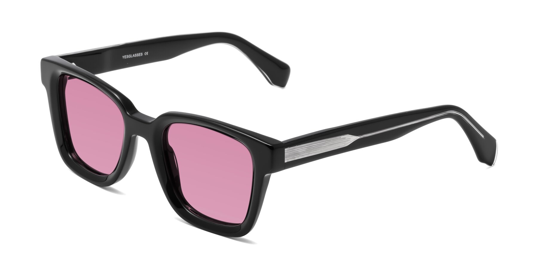 Angle of Napa in Black with Medium Wine Tinted Lenses