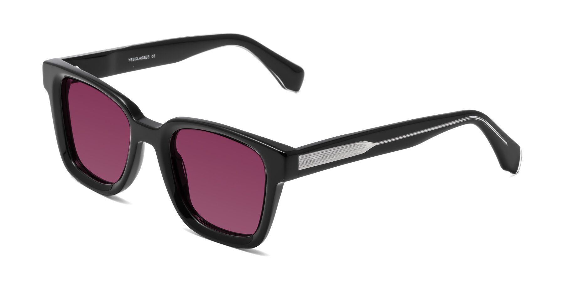 Angle of Napa in Black with Wine Tinted Lenses