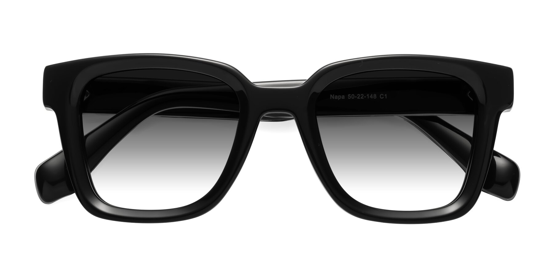 Folded Front of Napa in Black with Gray Gradient Lenses