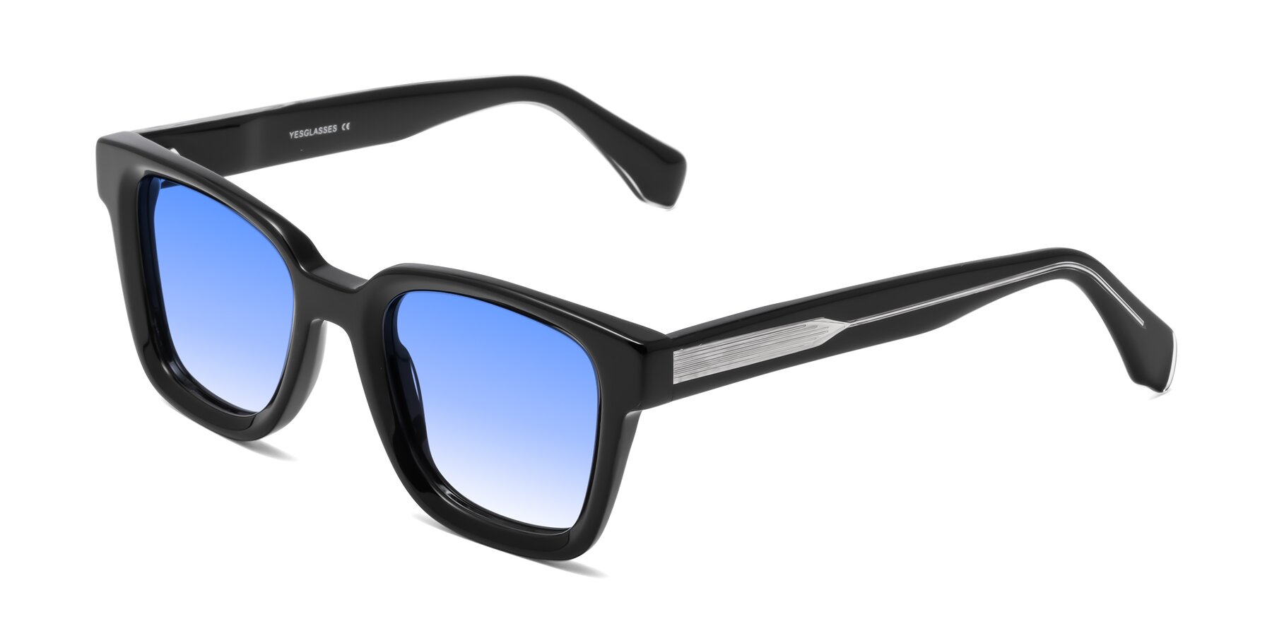 Angle of Napa in Black with Blue Gradient Lenses