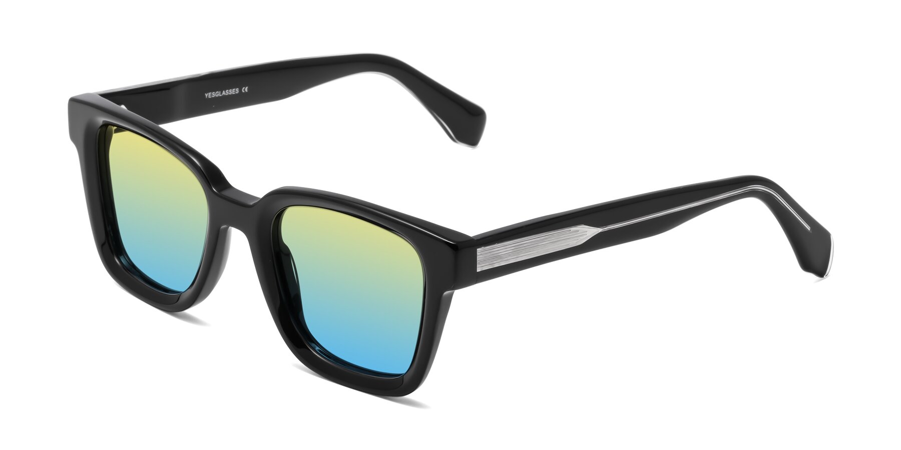 Angle of Napa in Black with Yellow / Blue Gradient Lenses