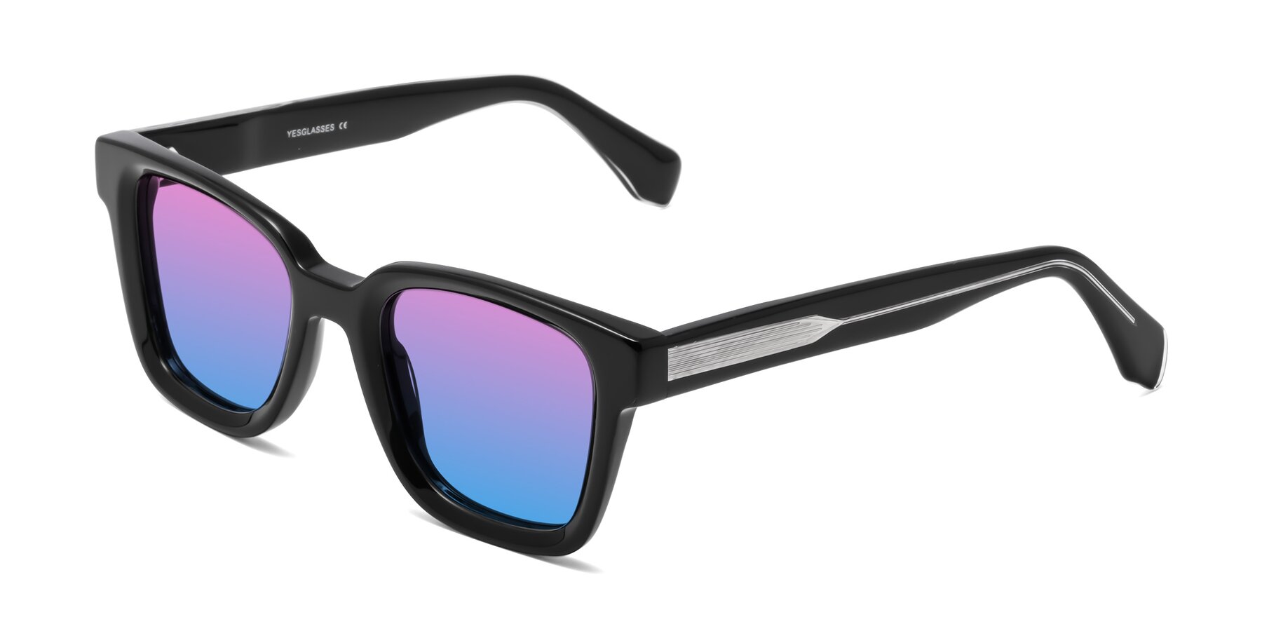 Angle of Napa in Black with Pink / Blue Gradient Lenses