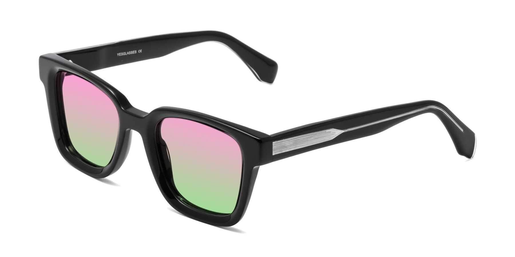 Angle of Napa in Black with Pink / Green Gradient Lenses