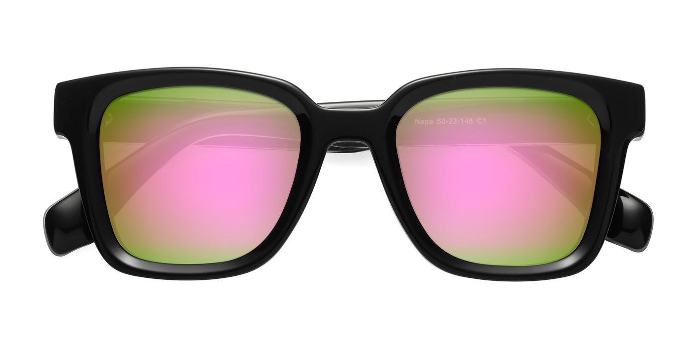 Napa - Black Flash Mirrored Sunglasses