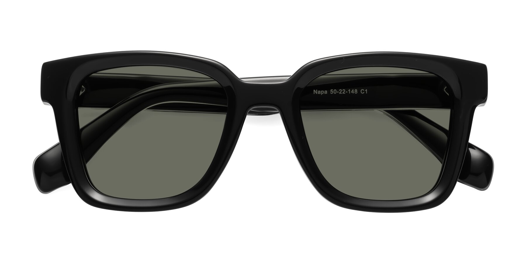 Folded Front of Napa in Black with Gray Polarized Lenses