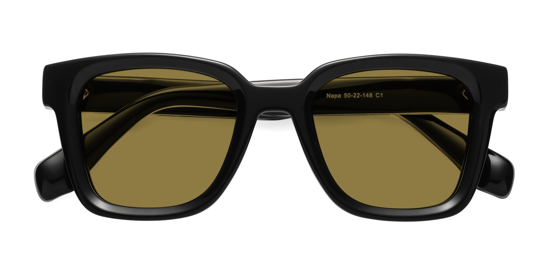 Folded Front of Napa in Black with Brown Polarized Lenses
