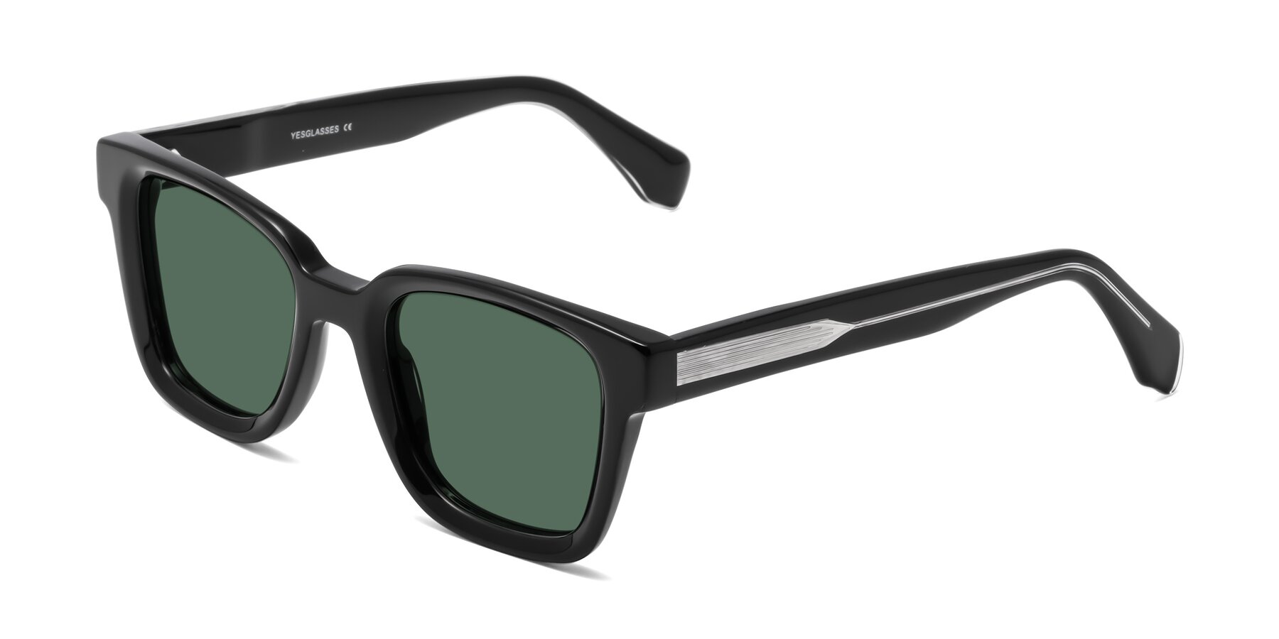 Angle of Napa in Black with Green Polarized Lenses