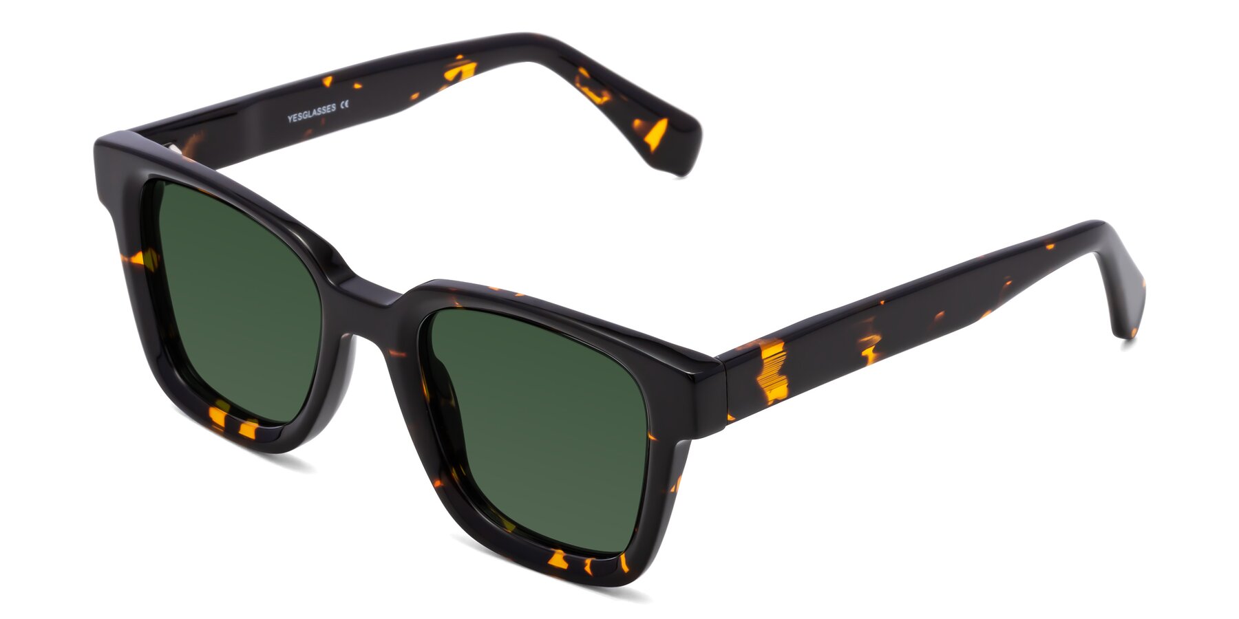 Angle of Napa in Tortoise with Green Tinted Lenses