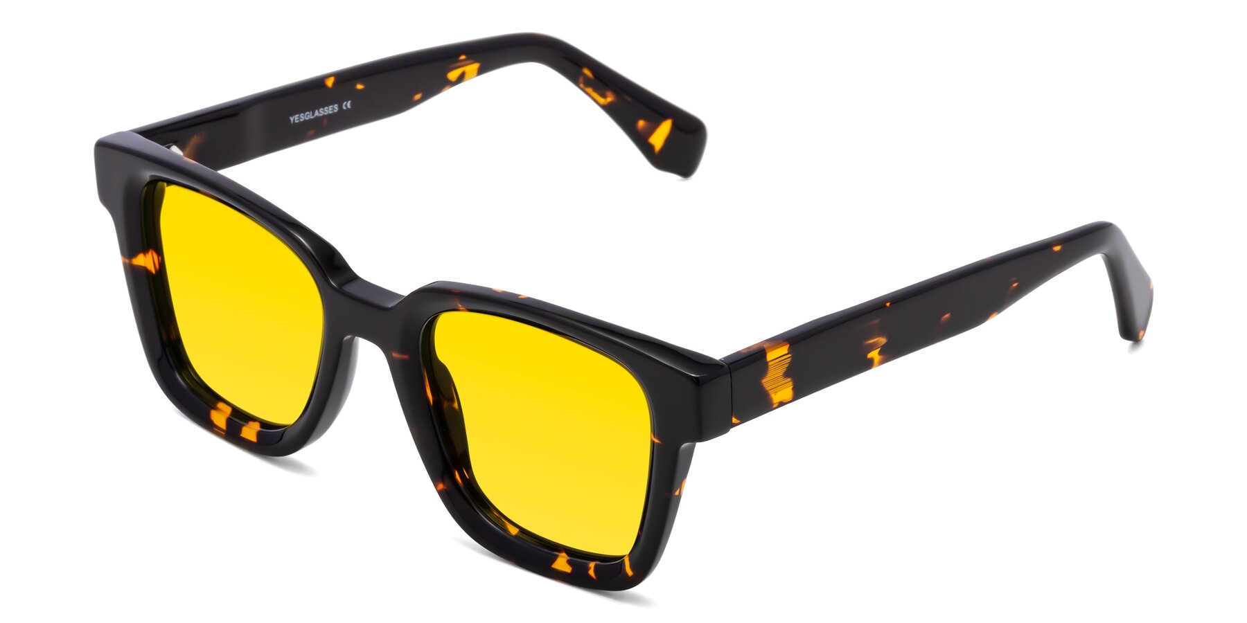 Angle of Napa in Tortoise with Yellow Tinted Lenses