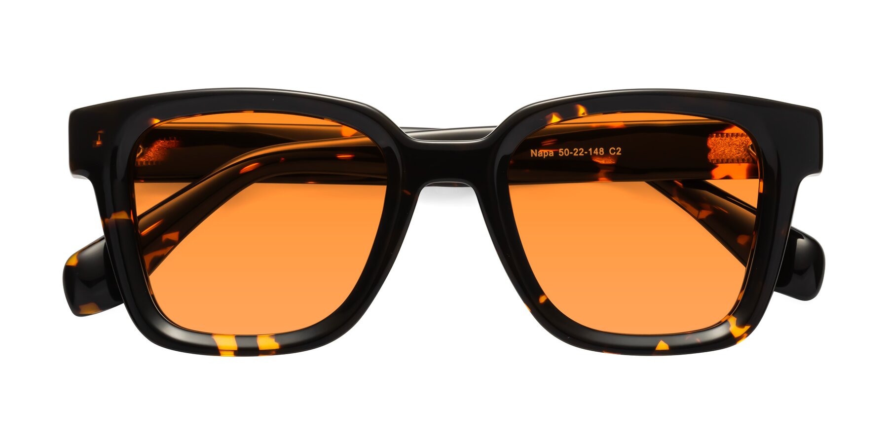Folded Front of Napa in Tortoise with Orange Tinted Lenses