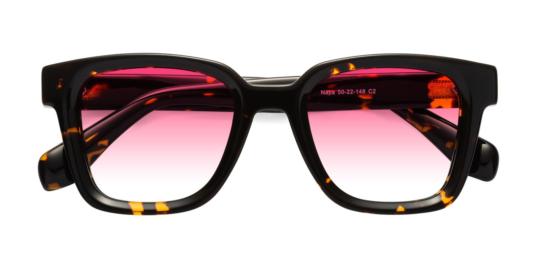 Folded Front of Napa in Tortoise with Pink Gradient Lenses