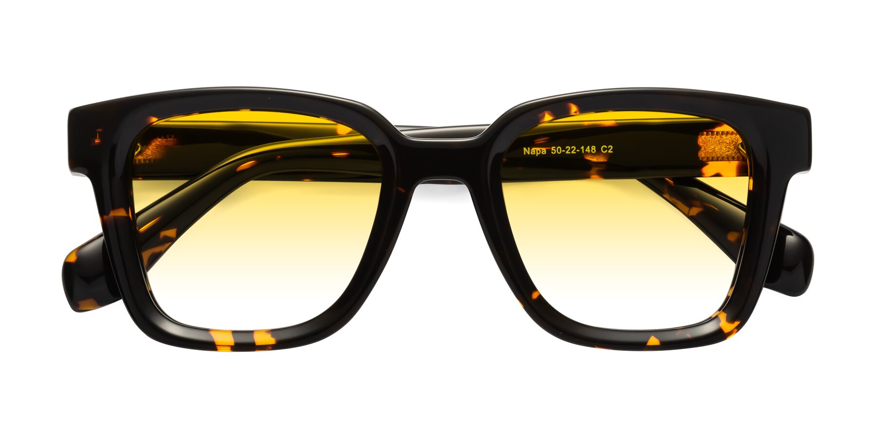 Folded Front of Napa in Tortoise with Yellow Gradient Lenses