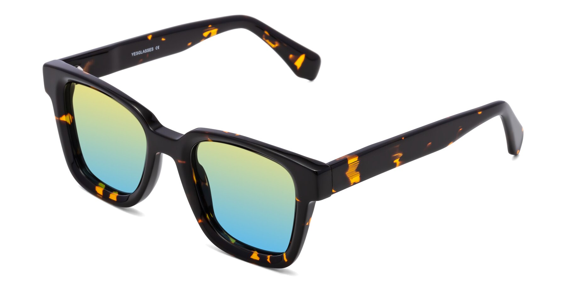 Angle of Napa in Tortoise with Yellow / Blue Gradient Lenses