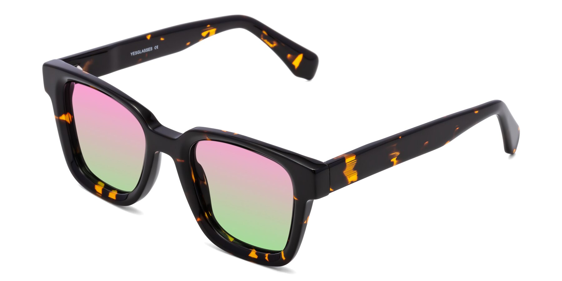 Angle of Napa in Tortoise with Pink / Green Gradient Lenses