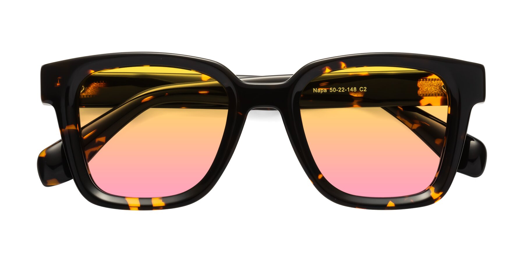 Folded Front of Napa in Tortoise with Yellow / Pink Gradient Lenses