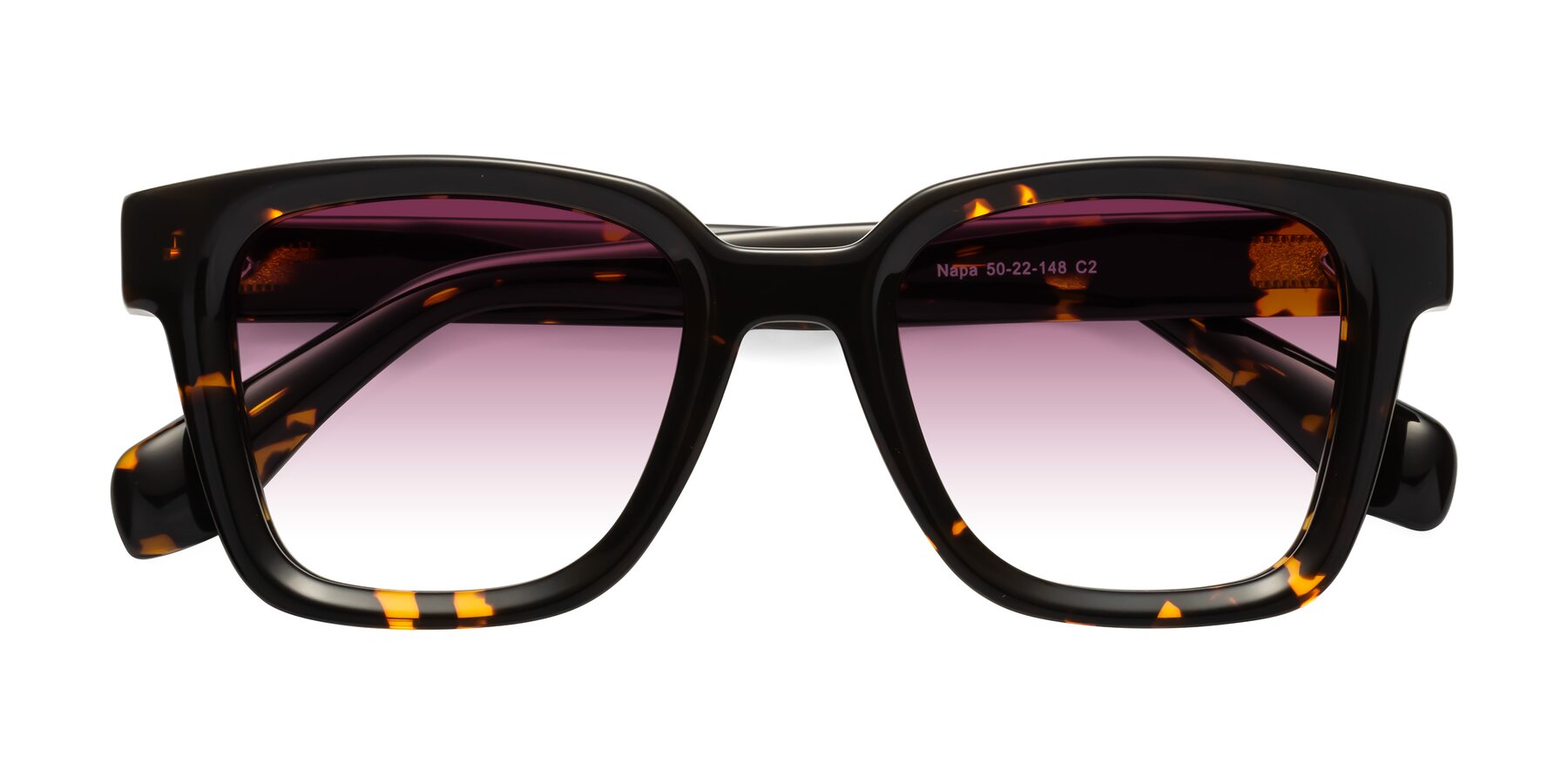 Folded Front of Napa in Tortoise with Wine Gradient Lenses