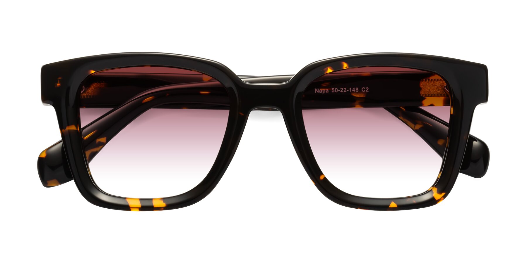 Folded Front of Napa in Tortoise with Garnet Gradient Lenses