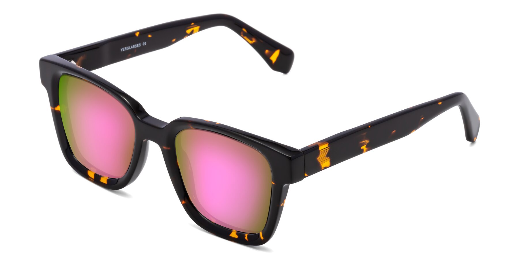 Angle of Napa in Tortoise with Pink Mirrored Lenses