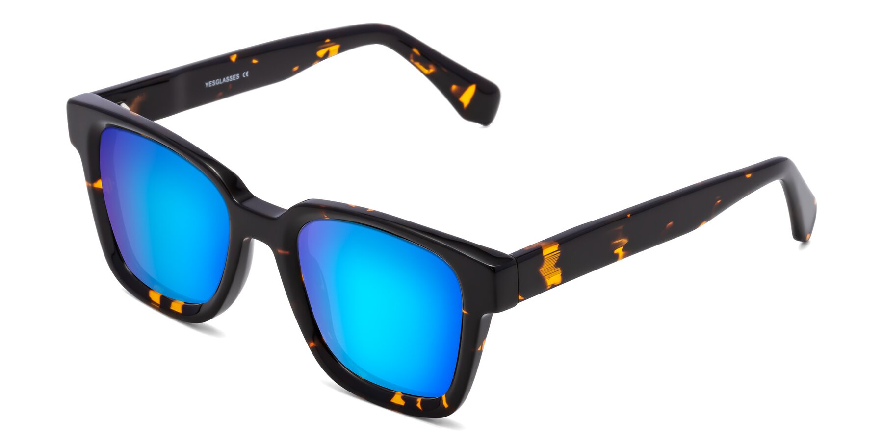 Angle of Napa in Tortoise with Blue Mirrored Lenses