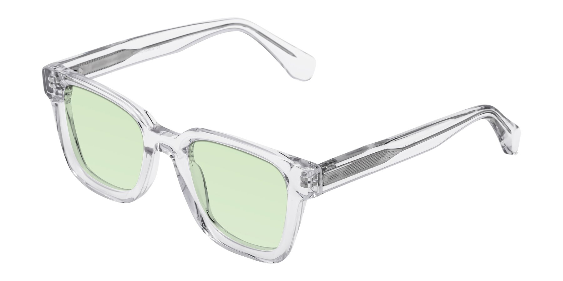 Angle of Napa in Clear with Light Green Tinted Lenses