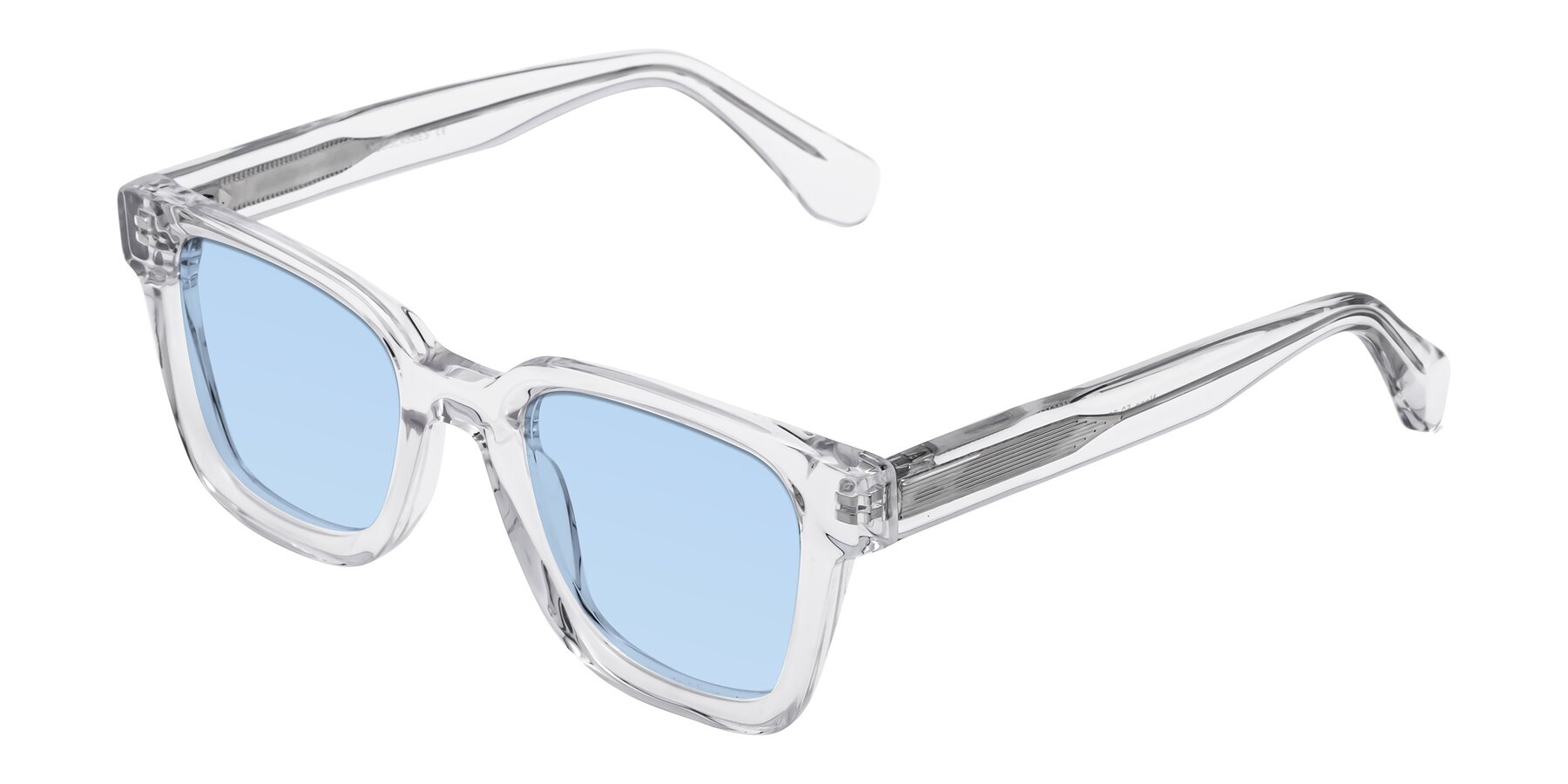 Angle of Napa in Clear with Light Blue Tinted Lenses