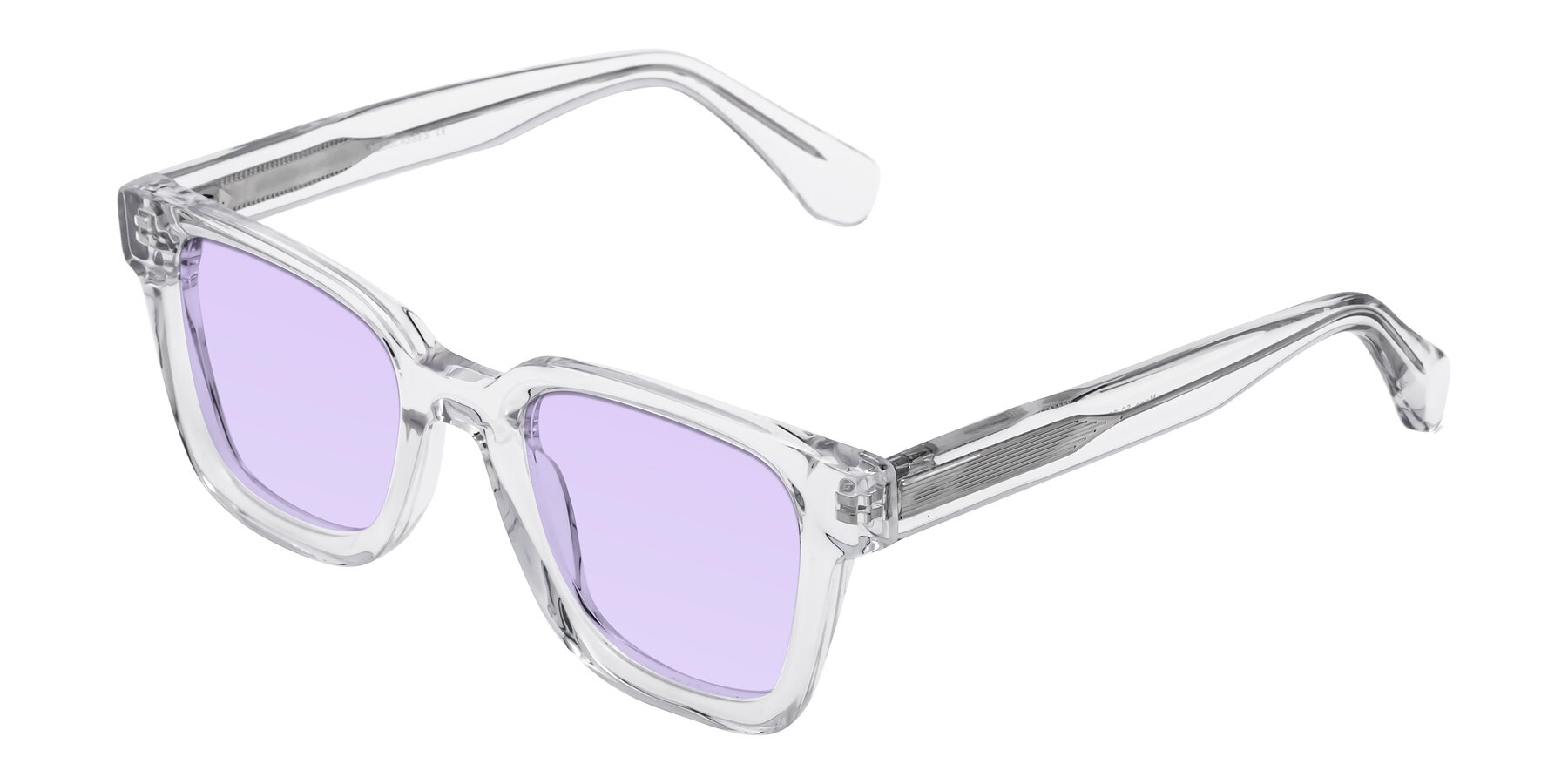 Angle of Napa in Clear with Light Purple Tinted Lenses