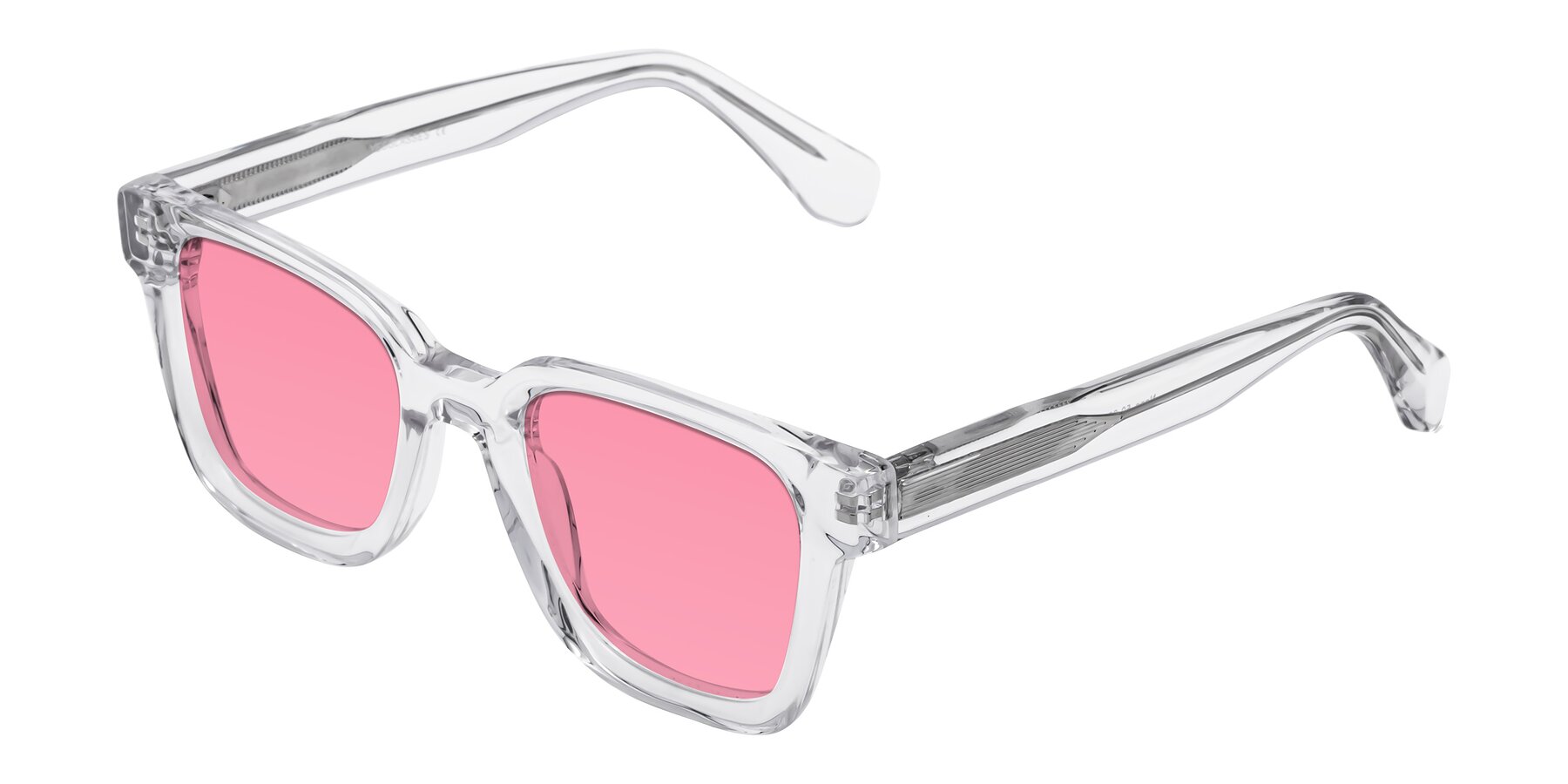 Angle of Napa in Clear with Pink Tinted Lenses